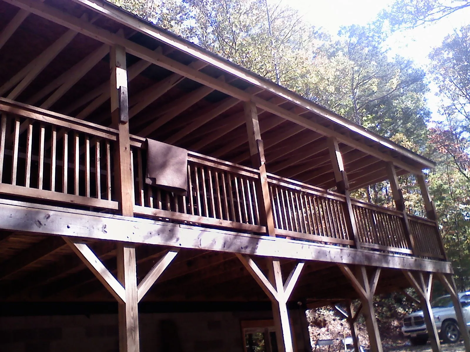 Timber framing under a new elevated porch and deck — Roof Leak Repair in Koosharem by Roofing Brothers